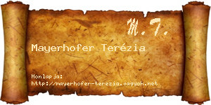 Mayerhofer Terézia névjegykártya